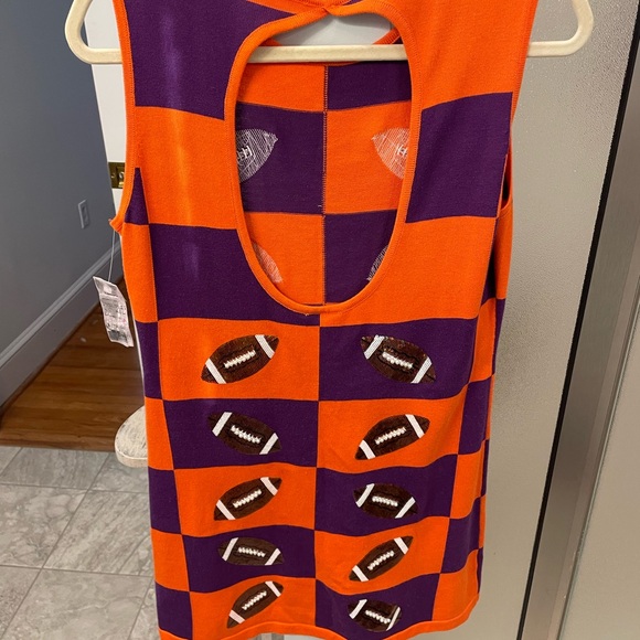 Gameday Football Mini Dress Back Cut Out Queen of Sparkles - Picture 7 of 8